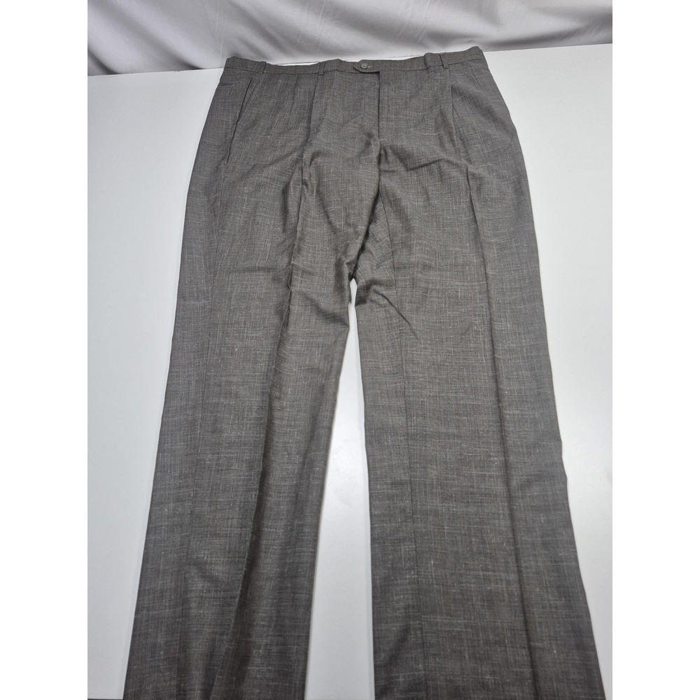 Palm Beach Reflex Dress Pants Mens 48x36 Gray Wool Silk Pleated Unhemmed NWT